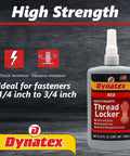 Red High Strength Thread Locker For Large Fasteners 8.45 Oz Bottle Permanent Locking Anaerobic Adhesive Heavy Duty Vibration Solvent Resistant 2 Pack Industrial