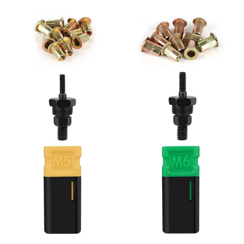 Rivnut Tool NT600 And M5 M6 Mandrel Kit for Tight Spaces, featuring mandrels, nuts, and M5 M6 components for automotive use