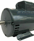 Heavy Duty Rock Solid Workhorse Electric Motor For Compressor Duty 5HP Single Phase 230V 184T Frame side view showing motor shaft.