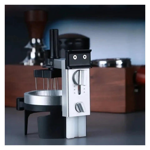 Professional Espresso Distribution Wand Smooth Rotation Coffee Stirrer with stainless steel pins for home brewers.