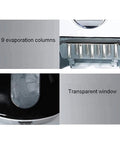 Big Time Countertop Ice Maker Machine For Kitchens And Offices Quick Freeze Crystal Clear Cubes Daily with 9 evaporation columns and transparent window.