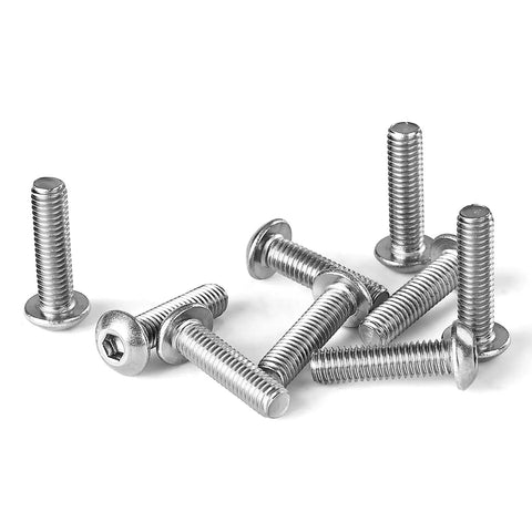 Size Ten By Thirty Two Threads Per Inch Button Head Socket Cap Screws 304 Stainless Steel With Allen Hex Drive Fully Threaded