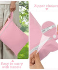 Two Pack Reusable Wet Bags With Handles And Zippers Ultra Lightweight Waterproof Cloth Diaper And Laundry Bags In Pink