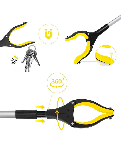38 Inch Extra Long Reacher Grabber Tool With 360 Degree Rotating Anti Slip Jaw, Lightweight Yet Heavy Duty Reaching Aid For Elderly And Everyday Chores Easy Grab