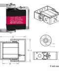 Built Tough Heavy Duty Digital Servo Motor With Solid Full Metal Gears And Killer Twenty Five Kilogram Torque side view with dimensions