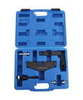 Open blue case of Mini Cooper Camshaft Locking Tool And Timing Chain Tool Set For 1.6L Gas Engines W10 W11 R50 R52 R53 DIY Friendly Pro Grade Timing Tool Kit For 2002-2008 Models showing tools inside.