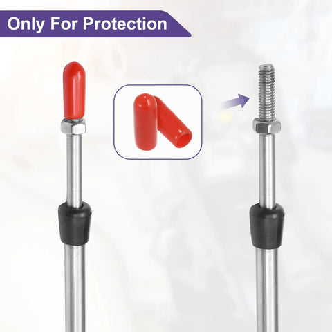 Universal Marine Boat Throttle Shift Control Cable 16 Feet 500cm 33C 3300 showing fastening head and red cap