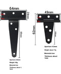 Heavy Duty Black T Shaped Hinges 50 Pack Rock Solid Iron Hardware dimensions 121mm and 62mm for door and gate applications