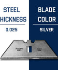 Carbon Steel Utility Blades Point Zero Two Five Inch Thick Two Notch Double Edge With Smartcoat Tech in silver