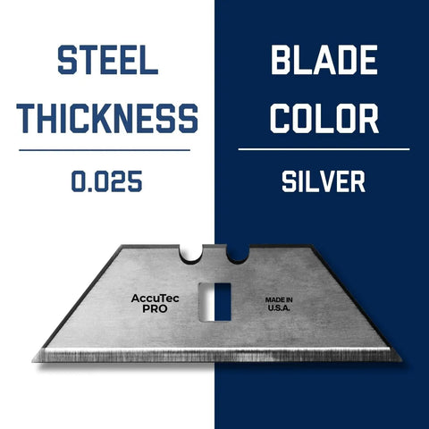 Carbon Steel Utility Blades Point Zero Two Five Inch Thick Two Notch Double Edge With Smartcoat Tech in silver