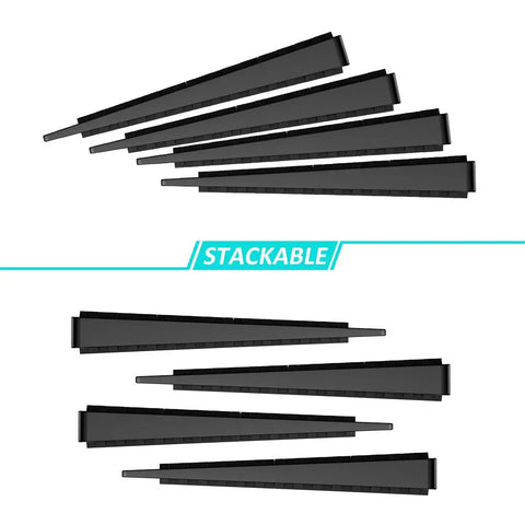 Plastic Leveling Shims set 36 pieces shown in stacked arrangement, highlighting wedge design for furniture stabilization.
