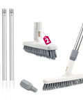 Two Pack Grout Cleaning Brush With Long Extendable Handle And Swivel V Shape Scrub Head For Tile Floors Bathroom Shower And Corners