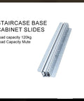 Rock Solid Three Stage Staircase Drawer Slides Silent Slick Glide Heavy Duty Extension Rails For Base Cabinets And Shoe Storage No Fuss Clip Install Cold Rolled Steel Track Up To 225Cm, silver extension rails with 120kg capacity.