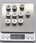 Cam Lock Fittings For Furniture Connectors Kit 20 Pack 15mm x 12mm, zinc alloy, on scale showcasing weight for cabinets drawers