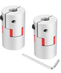2 Pack Flexible Plum Shaft Coupling 14mm To 19mm Aluminum Spider Coupler For 3D Printers CNC Machines And Servo Stepper Motors Durable Lightweight Connector With Hex Wrench Silver Tone Red Best Pick