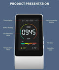 Real Time NDIR CO2 Detector For Your Home Office Infrared Carbon Dioxide Monitor With Temperature And Humidity Readouts Clock Display