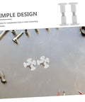 No Sweat Furniture Assembly Hardware 50 Piece Clamp Nut And Connecting Screw Kit For Tables Chairs And Cabinet Projects Hassle Free Setup Solid Wood Joints displayed with white zinc plated fasteners on a work surface.