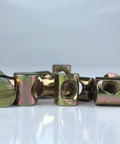 Close-up of 10 pack zinc plated M8 barrel nuts with slotted cross dowels for bolts, 11.5mm diameter, 14.5mm length.