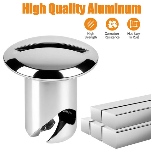 10 Pack Chrome Quarter Turn Fasteners.500 Grip 7/16 Aluminum Oval Pull Buttons with shiny finish for sheet metal panels.
