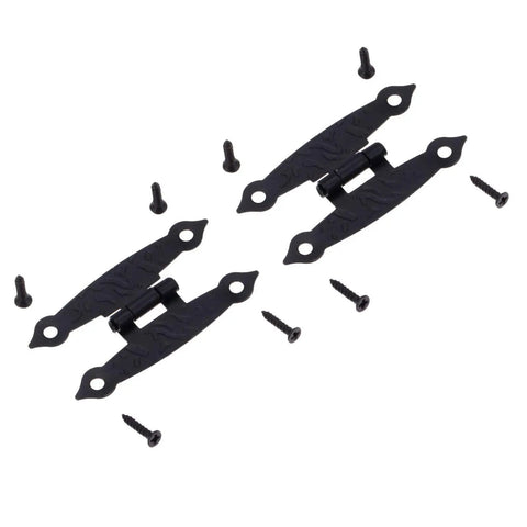 Old School Antique Bronze Decorative Hinge For Wooden Boxes And Cabinets 65x33mm Butt Hinge Black Zinc Alloy Hardware 2 Pack With Screws