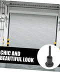 Durable Carbon Steel Barn Door Stopper And Sliding Track Spacer Set showcased in industrial setting with close-up of black stopper