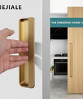 Hidden Push Pull Invisible No Frills Door Handle For Closet Cabinet And Drawer Slotting Grooving Embedded Pull Burr Free Smooth Edge Sleek Black Ga Color 200mm Length Made From Zinc Alloy And Aluminum, gold embedded pull on cabinet door