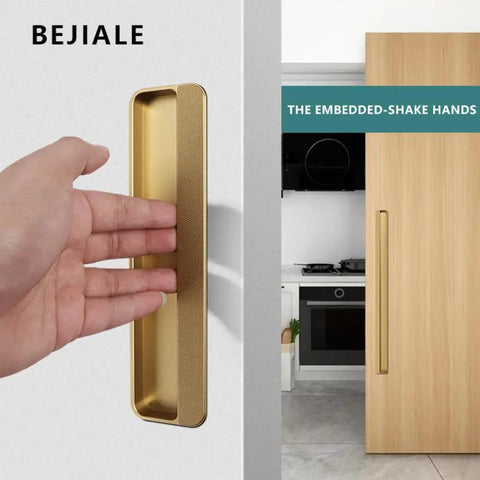 Hidden Push Pull Invisible No Frills Door Handle For Closet Cabinet And Drawer Slotting Grooving Embedded Pull Burr Free Smooth Edge Sleek Black Ga Color 200mm Length Made From Zinc Alloy And Aluminum, gold embedded pull on cabinet door