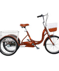 Ultimate 20 Inch Adult Tricycle With Large Rear Basket And Lid, Steel Storage, Pneumatic Spoke Wheels, Side View