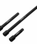 Three Inch, Five Inch, And Ten Inch Impact Extension Bar Set For Impact Drivers, Laser-Etched Socket Extensions displayed separately