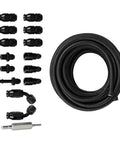 Kickin It With 6AN 3/8 Fuel Line Fitting Kit Using Flexible PTFE Nylon Hose For LS Swap EFI Systems That Are Totally Leak-Proof And Have 15 Connectors, black hose and fittings