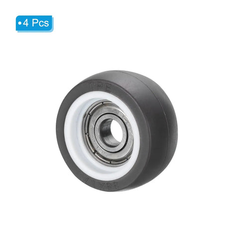 Tough As Nails TPE Rollers 4 Pack With 608ZZ Bearings Smooth Glide For Cabinet Drawers Sliding Doors And Conveyor Tracks Quiet Rolling Replacement Caster Wheels Black, single roller with TPE and bearing.