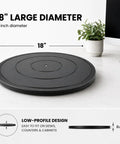 No Fuss 18 Inch Lazy Susan Turntable Dead Solid Swivel Cabinet Tray With Steel Ball Bearings showing 18 inch diameter design.
