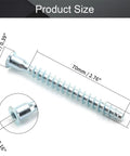 Self Drilling Confirmat Screws For Wood Bonding M7 X 70mm Inner Hex Carbon Steel shown with dimensions