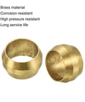 PATIKIL 6mm brass tube compression sleeve ferrules, 2 pcs shown, brass fittings
