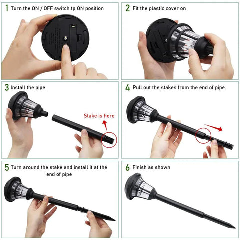 Step-by-step setup for 12 Pack Solar Pathway Lights Outdoor Garden Lights For Patio Yard Driveway Auto On At Night Off At Dawn