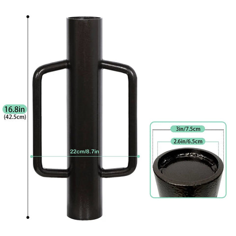Heavy Duty T Post Driver With Handle, Fence Post Pounder, Steel Post Hole Digger, Hand Rammer For T Posts, 16.8 Inch