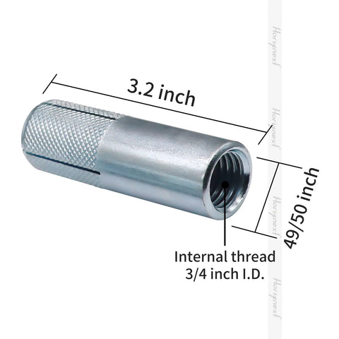 Drop-In Anchor Kit With 3 1/7 Inch Hole Depth And 1 Inch Hole Diameter, Zinc Plated Carbon Steel Expansion Anchors For Solid Concrete And Stone