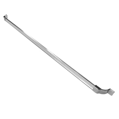 Knockout Bright Chrome Towel Bar With Heavy Duty Mounting Brackets For Framed Sliding Shower Doors and Bathtub Enclosures No Hassle Install Hacksaw Friendly length design, 32 inch chrome bar.