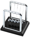 Five Ball Newton's Cradle Desktop Toy For Office And Home Decor With Black Wood Base And Strong Nylon String, Classic Science Gadget