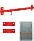 Heavy Duty Adjustable Door Security Bar For Outswing Doors 32 To 42 Inches Anti Theft Barricade Lock Easy Install shown on door
