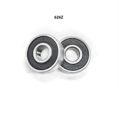10 Pack Deep Groove Ball Bearings 626Z 6mm X 19mm X 6mm Shielded For Rail Linear Motion Systems, 3D Printer Parts, Industrial Automation Equipment, Durable Mini Bearings For Precision Motion Projects. Two 626Z shielded steel ball bearings shown