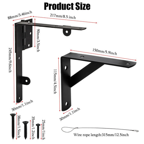 No Sag Gate Frame Kit With Heavy Duty Corner Brackets And Hinges For Wood Fences, Corrals, And Windows, Gate Hardware That Keeps Gates Level, Easy Install With Screws, Pull Ring, And Instructions