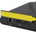 Close-up view of Top Tier External GPU Enclosure For Laptops featuring PCIe 4.0 X16 ports and Ethernet connection.