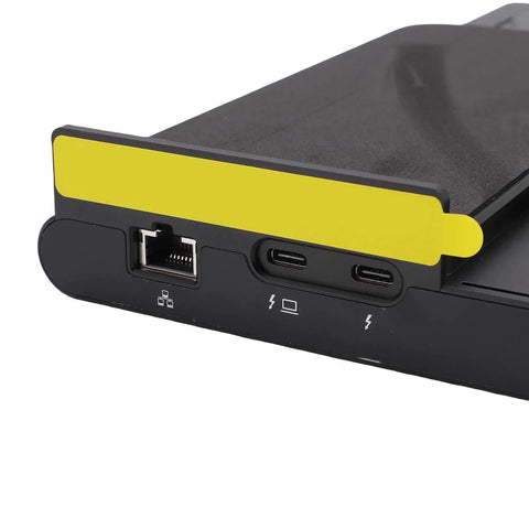 Close-up view of Top Tier External GPU Enclosure For Laptops featuring PCIe 4.0 X16 ports and Ethernet connection.