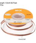 Desoldering Wick Braid No Clean Solder Wick 0.06 Inch Wide 5 Feet Long 2 Pack, copper braid spool for solder removal.