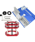 Heavy Duty Aluminum Router Table Insert Plate In Slick Blue Miter Gauge Compatible Upgrade Designed For Effortless Sliding Action And Serious Woodworking Projects That Absolutely Crush It with red miter gauge.