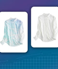 Shirts before and after using 100 Count Dye Grabber Laundry Tablets With Color Catcher Power, showing color preservation.