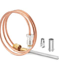 Thermocouple, 24-inch copper coil with sensor probe and adapter fittings (front view)