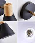 Black Adjustable Wood Style Wall Sconce Reading Lamp For Bedroom Hallway And Living Room Go To Lighting Hardwired 1 Pack Sconce