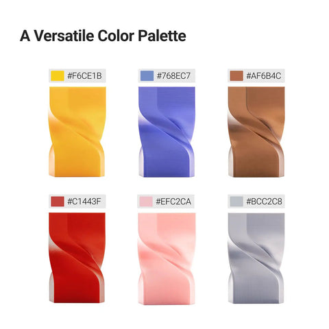 Top Shelf Silk PLA Filament 1.75Mm For FDM 3D Printers 1Kg Spool in assorted colors including yellow, blue, red, and pink.
